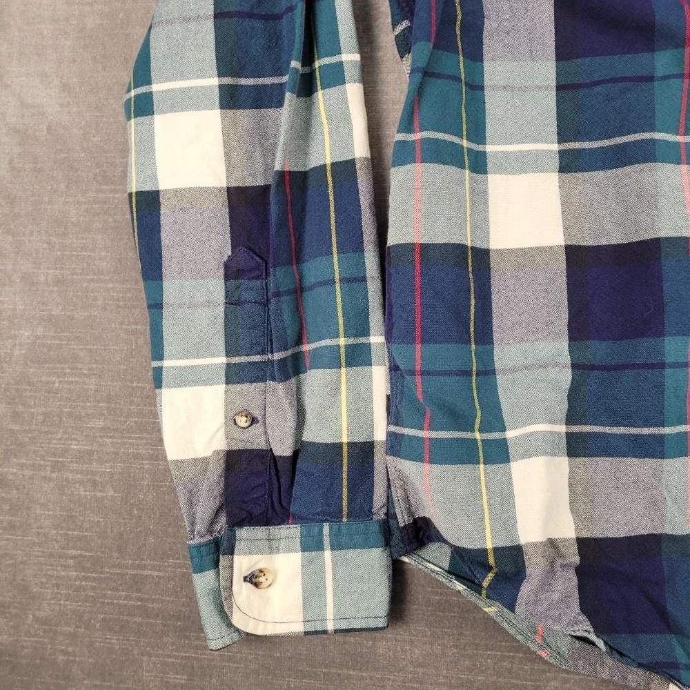 J. Crew‎ Oxford Shirt Slim Fit Plaid Button Down Long Sleeve L